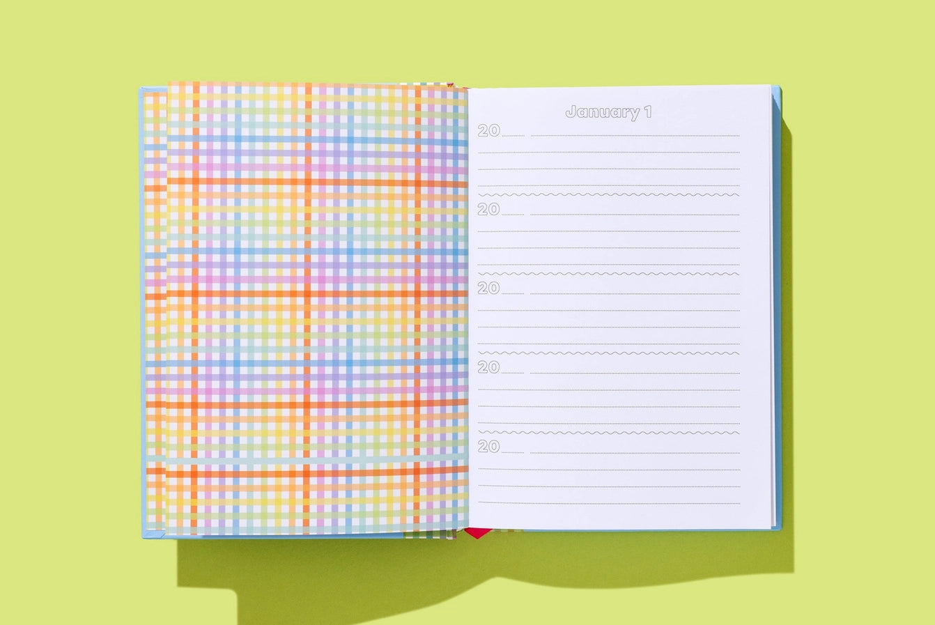 Five Year Journal - Light Blue + Colorful Gingham