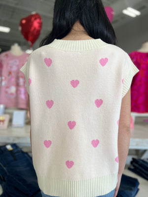 Rosie Heart Pattern Knit Sweater Vest