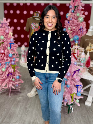 JACKIE POLKA DOT CARDIGAN