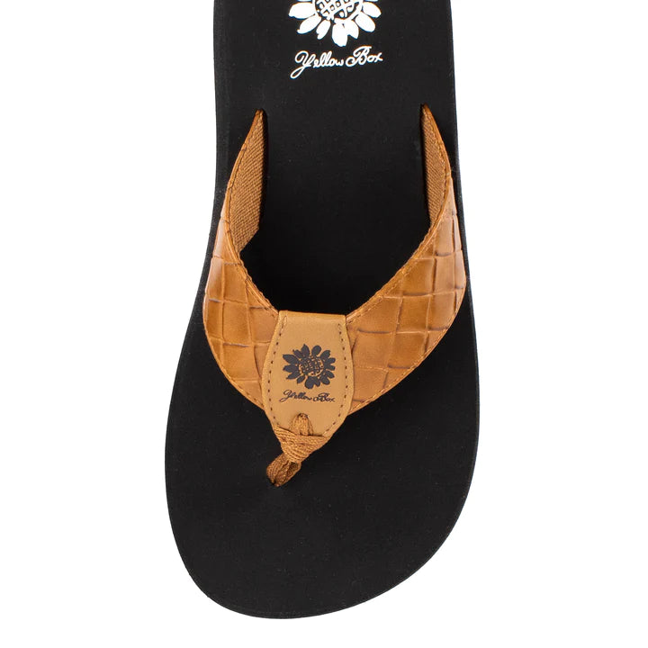 Yellow box 2025 gold flip flops