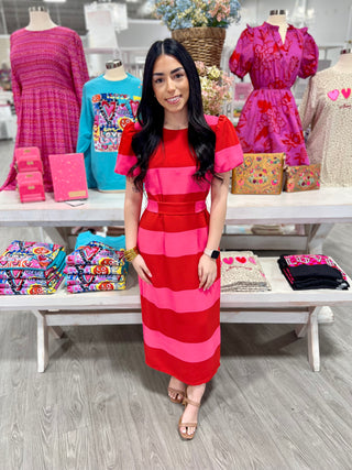 VERONICA RED/PINK DRESS