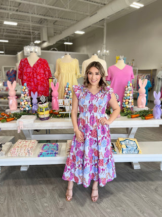 SUE FLORAL MIDI DRESS