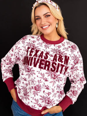 Texas A&M Floral Toile Sweatshirt