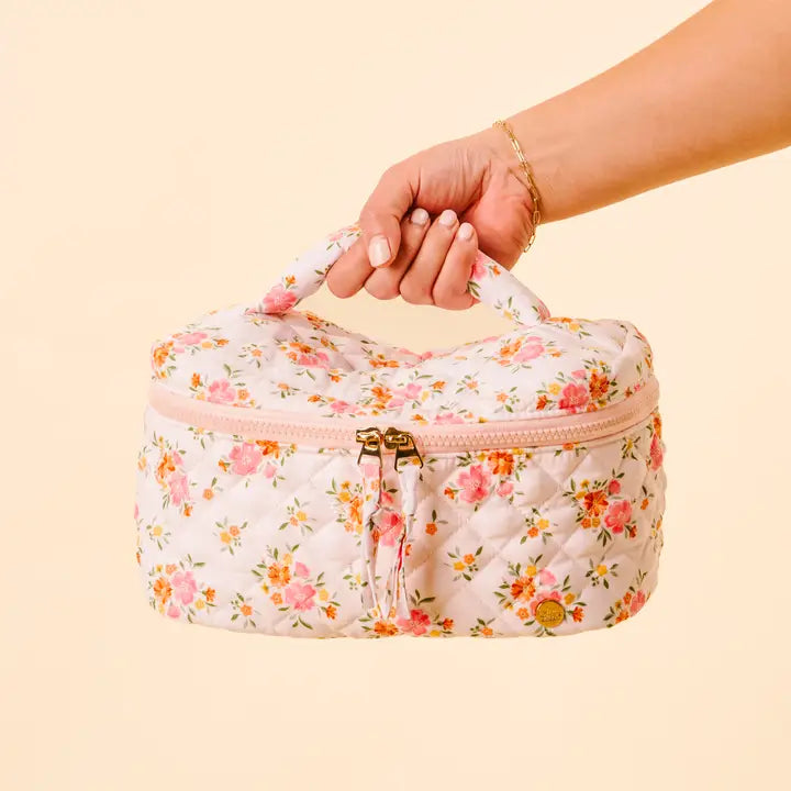Endless Daydream Cream-Glam & Go Quilted Cosmetic Bag