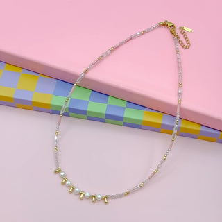 Pearls Beads Necklace-LIGHT PINK