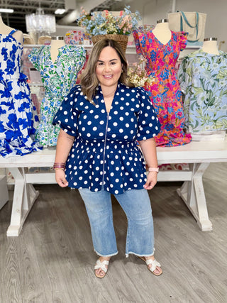 CAROLINE POLKA DOT TOP