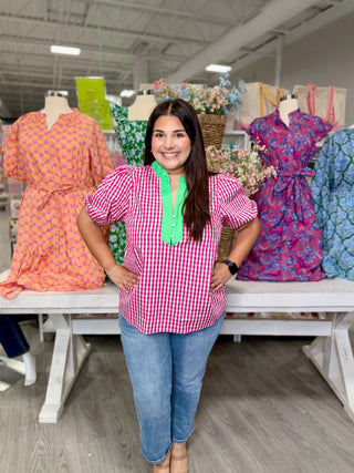 ANGELINA GINGHAM TOP
