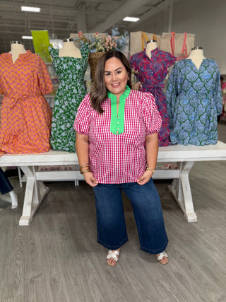 ANGELINA GINGHAM TOP