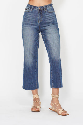 HUDA HW BACK POCKET EMBROIDERY CROP WIDE