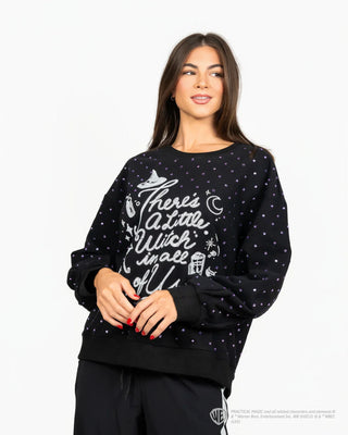 Licensed Black Scattered Rhinestone Sweatshirt