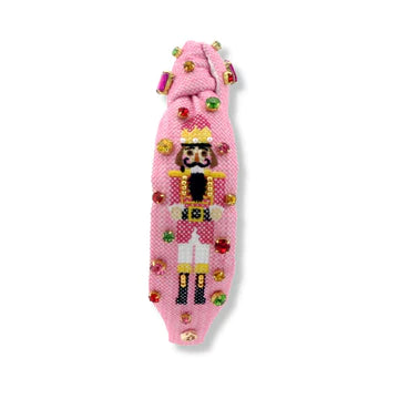 CHILD SIZE PINK CROSS-STITCH NUTCRACKER HEADBAND WITH CRYSTALS