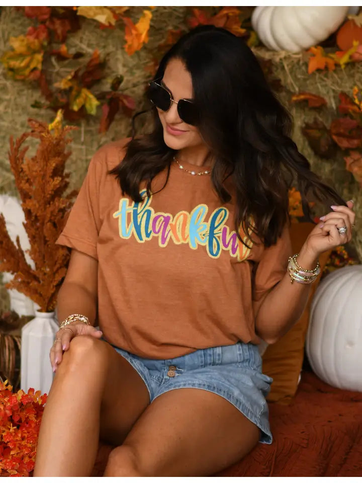Thankful Color Shimmer Tee