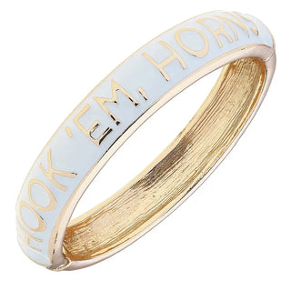 Texas Longhorns Sculpted Enamel Hinge Bangle in White