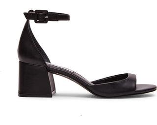 STEVE MADDEN ELLA BLACK LEATHER HEELS