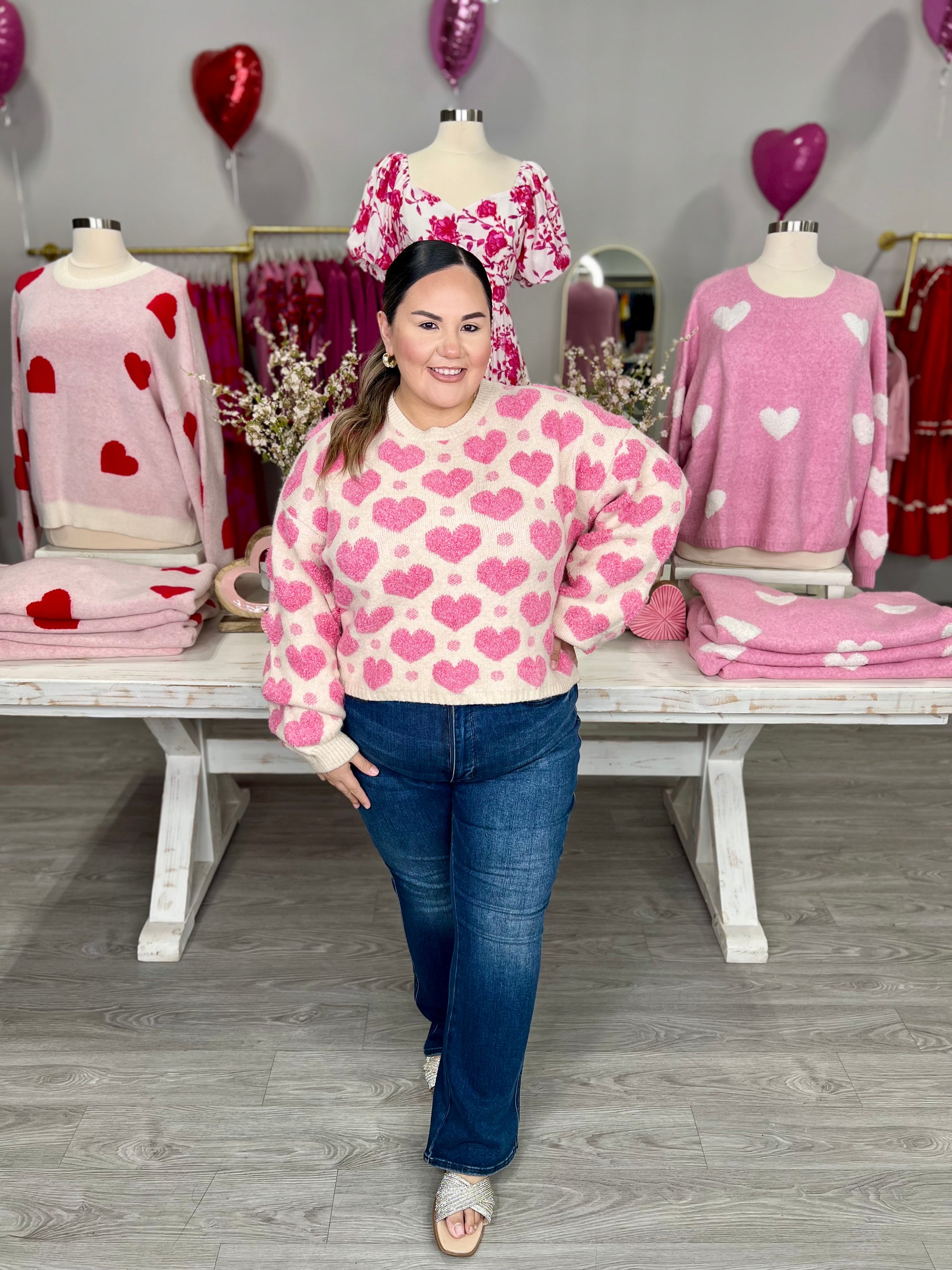 SWEET LOVE TEXTURED HEART SWEATER