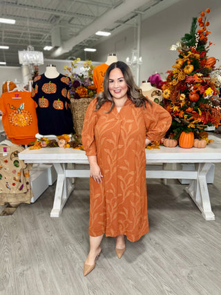 QUINN DRESS-TERRACOTTA