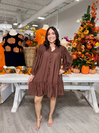 ELVIA BROWN DRESS