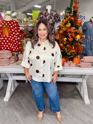 ANDREA POLKA DOT TOP