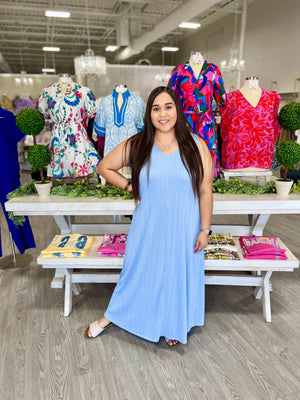 CAMRYNN MAXI DRESS- LIGHT BLUE- DOOR BUSTER