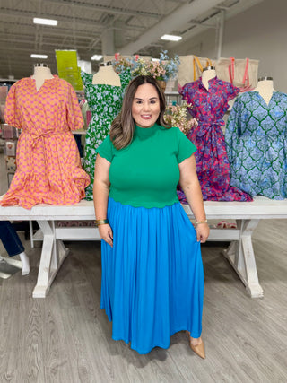 PETRA GREEN/BLUE DRESS