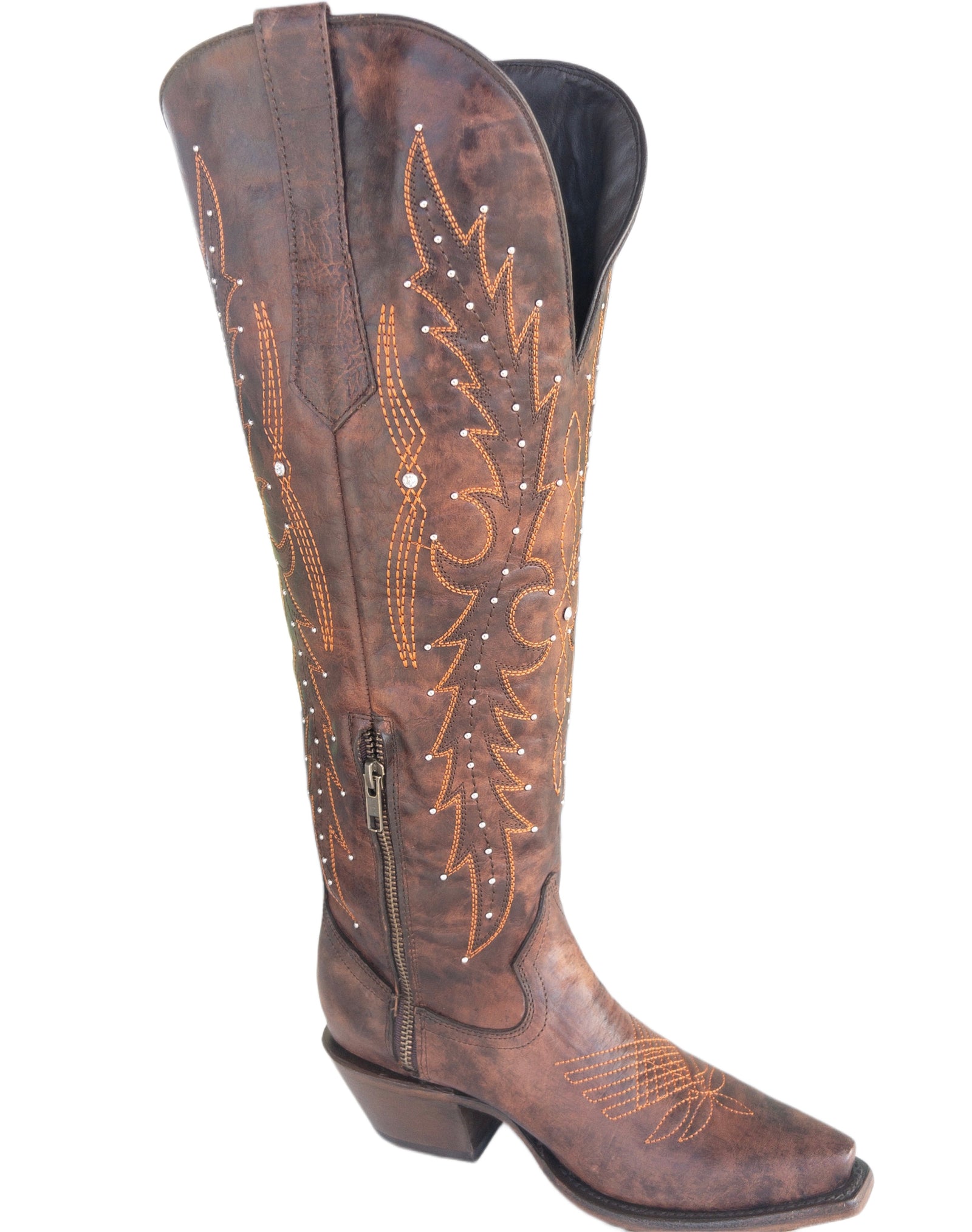 PAULINA BROWN TALL WIDE CALF COWGIRL BOOTS