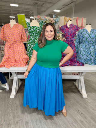 PETRA GREEN/BLUE DRESS