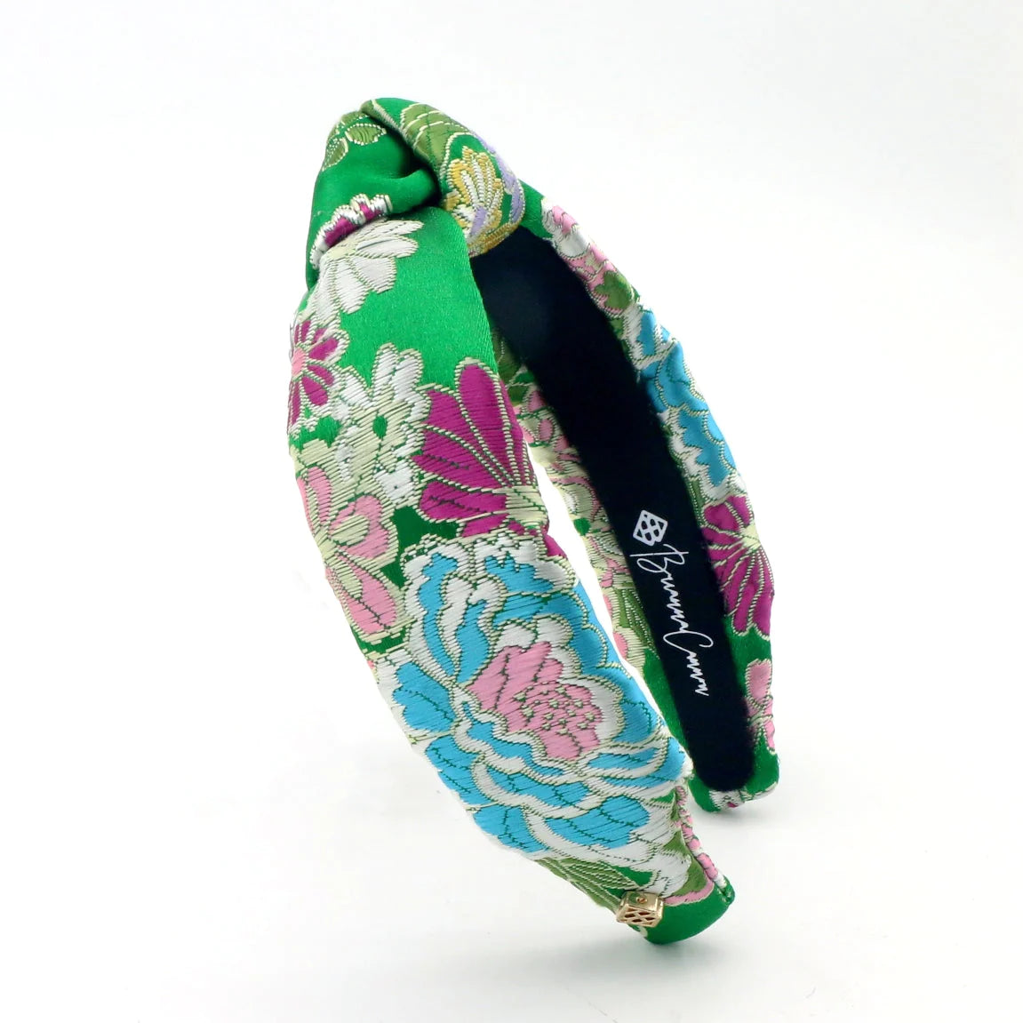 BRIANNA CANNON ADULT SIZE BLUE & GREEN FLORAL BROCADE HEADBAND