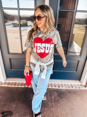 JESUS HEART CAMO TEE