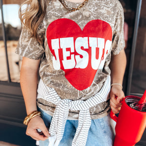 JESUS HEART CAMO TEE