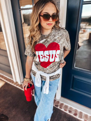 JESUS HEART CAMO TEE