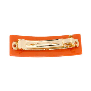 Texas Burnt Orange Hook'em Horns Rectangle Barrette Clip