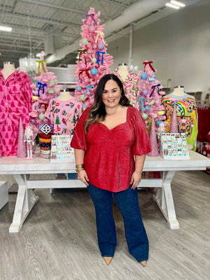 RYLEE RED SPARKLE TOP