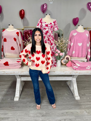 ELLE RED HEART SWEATER