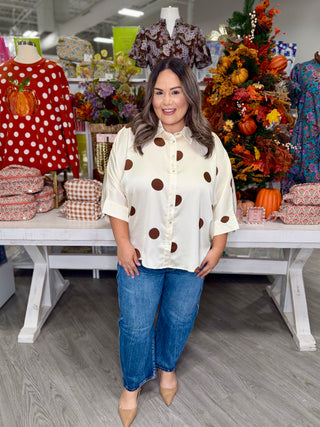 ANDREA POLKA DOT TOP