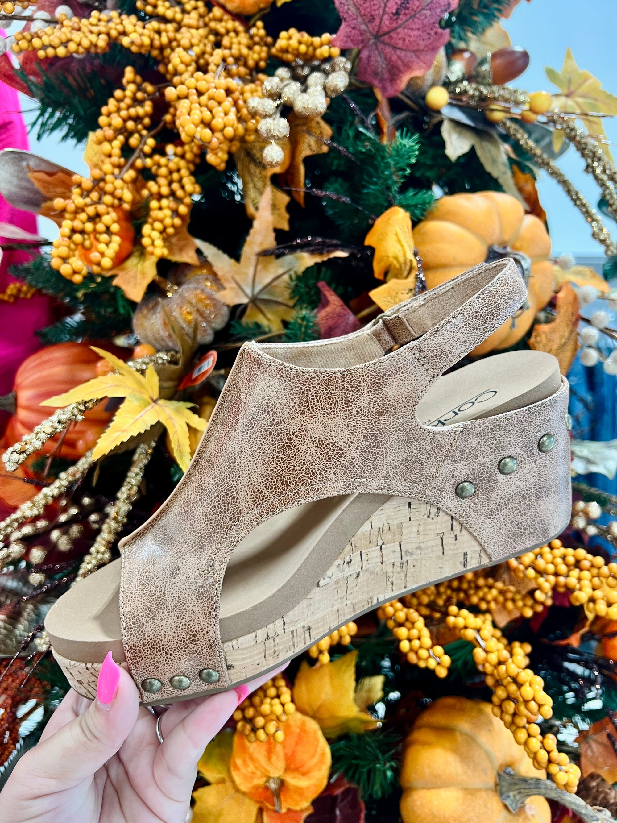 Corky's Carley Cognac Distressed Sandals