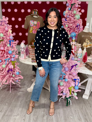 JACKIE POLKA DOT CARDIGAN