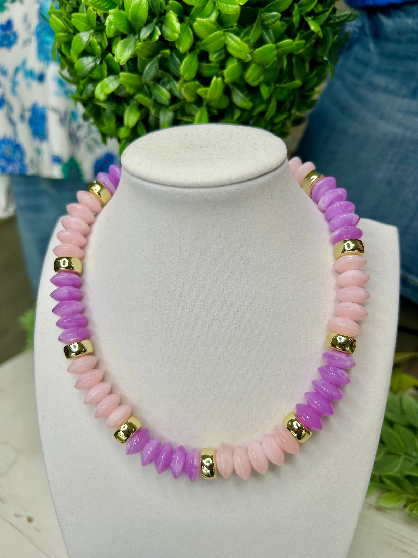 PASTEL DAY DREAM BEADED NECKLACE-PINK