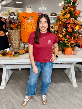 SIMPLY SOUTHERN CARMINE TEACHER TEE