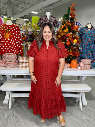CLAUDIA EYELET DRESS