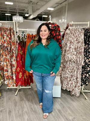 YVONNE TEAL PULLOVER TOP