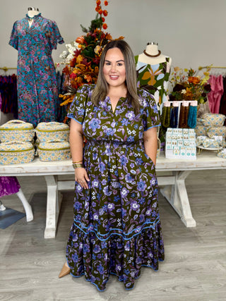 SYLVIE Smocked Midi Dress