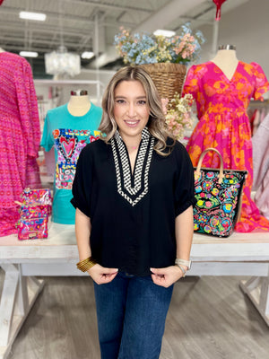 MAYA BLACK GINGHAM TOP