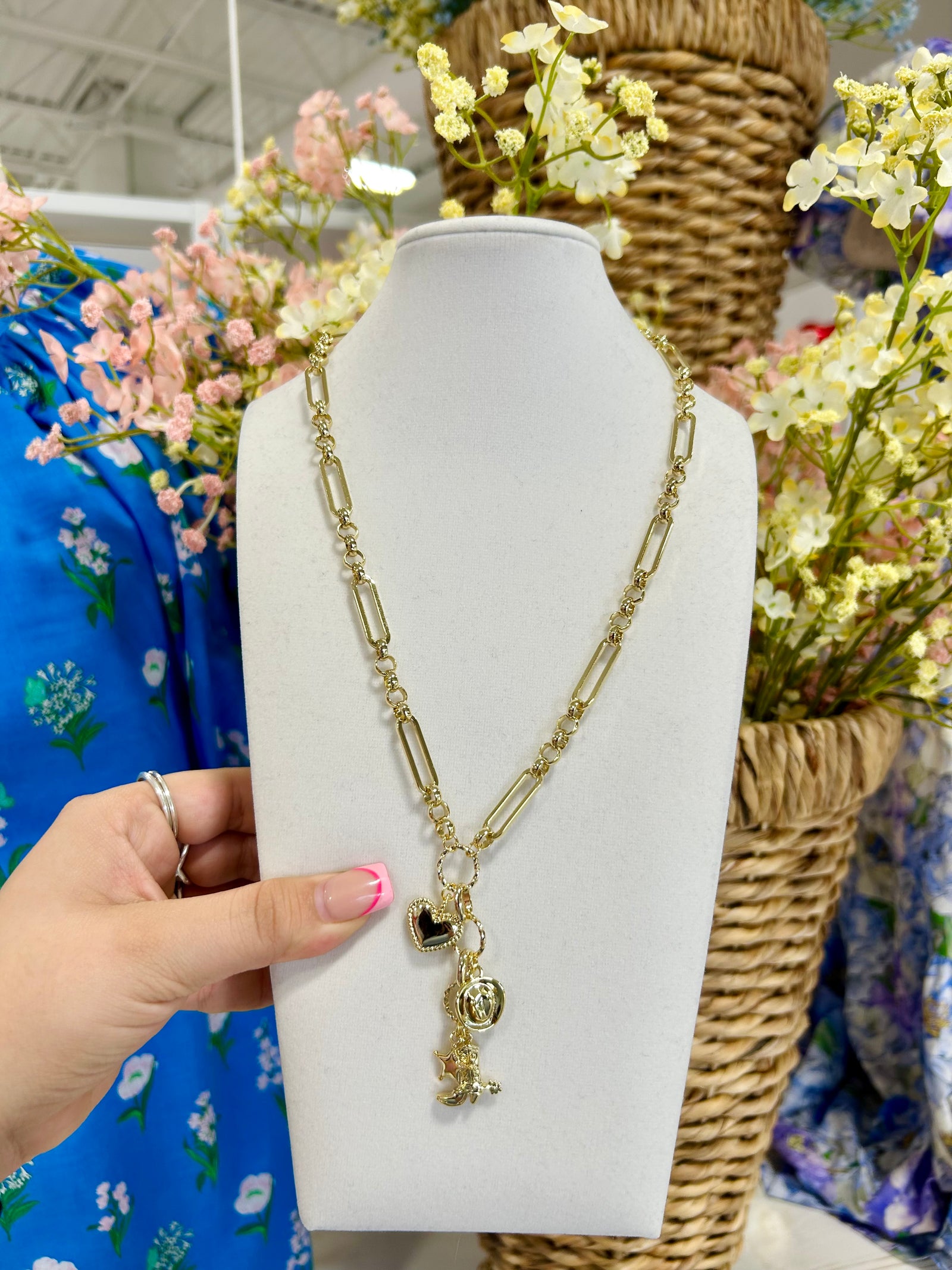 COWGIRL CHARM NECKLACE- GOLD