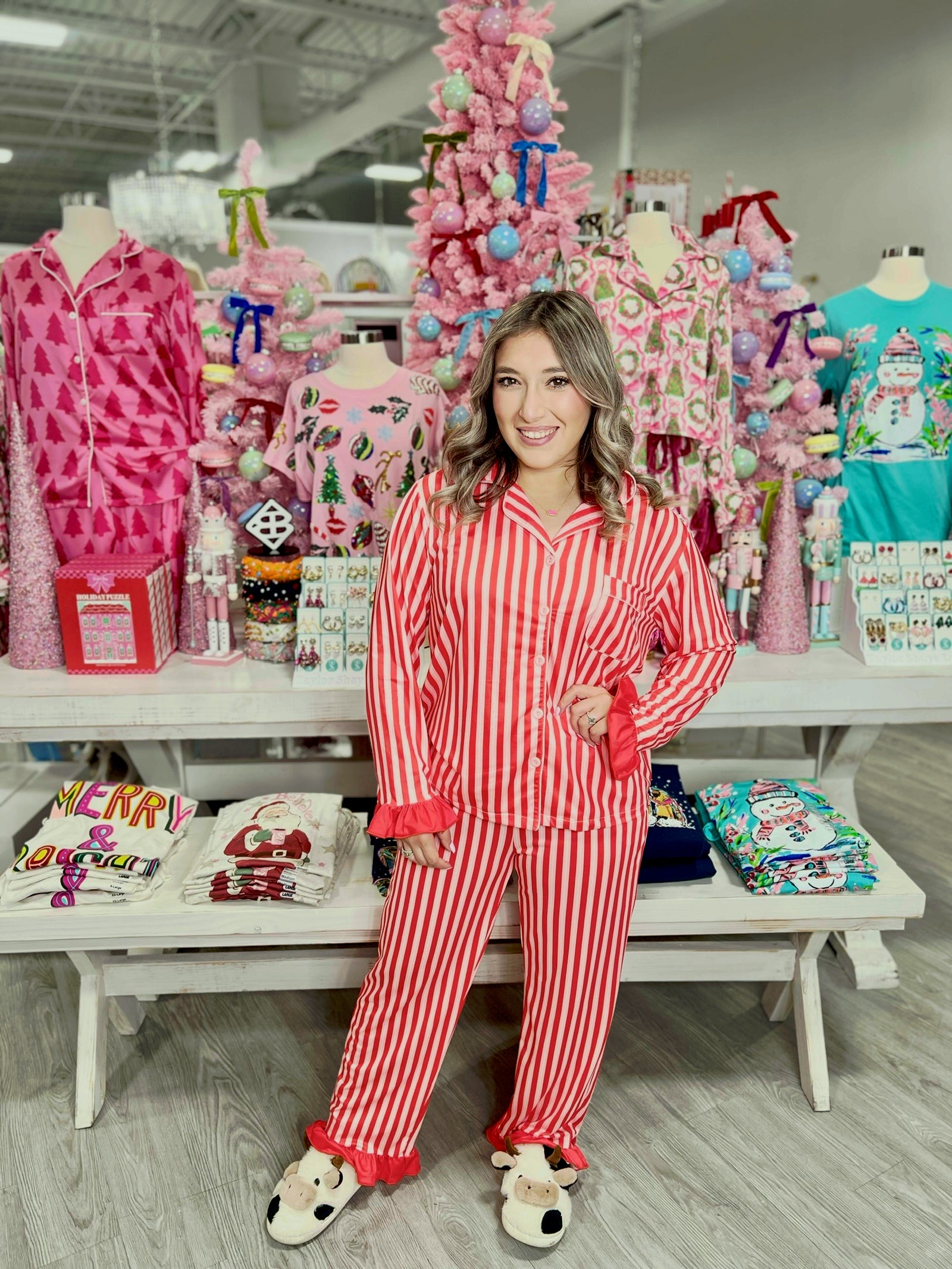 PEPPERMINT STRIPES PAJAMA SET