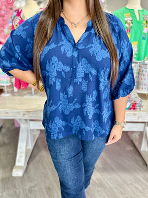 CORA NAVY TOP