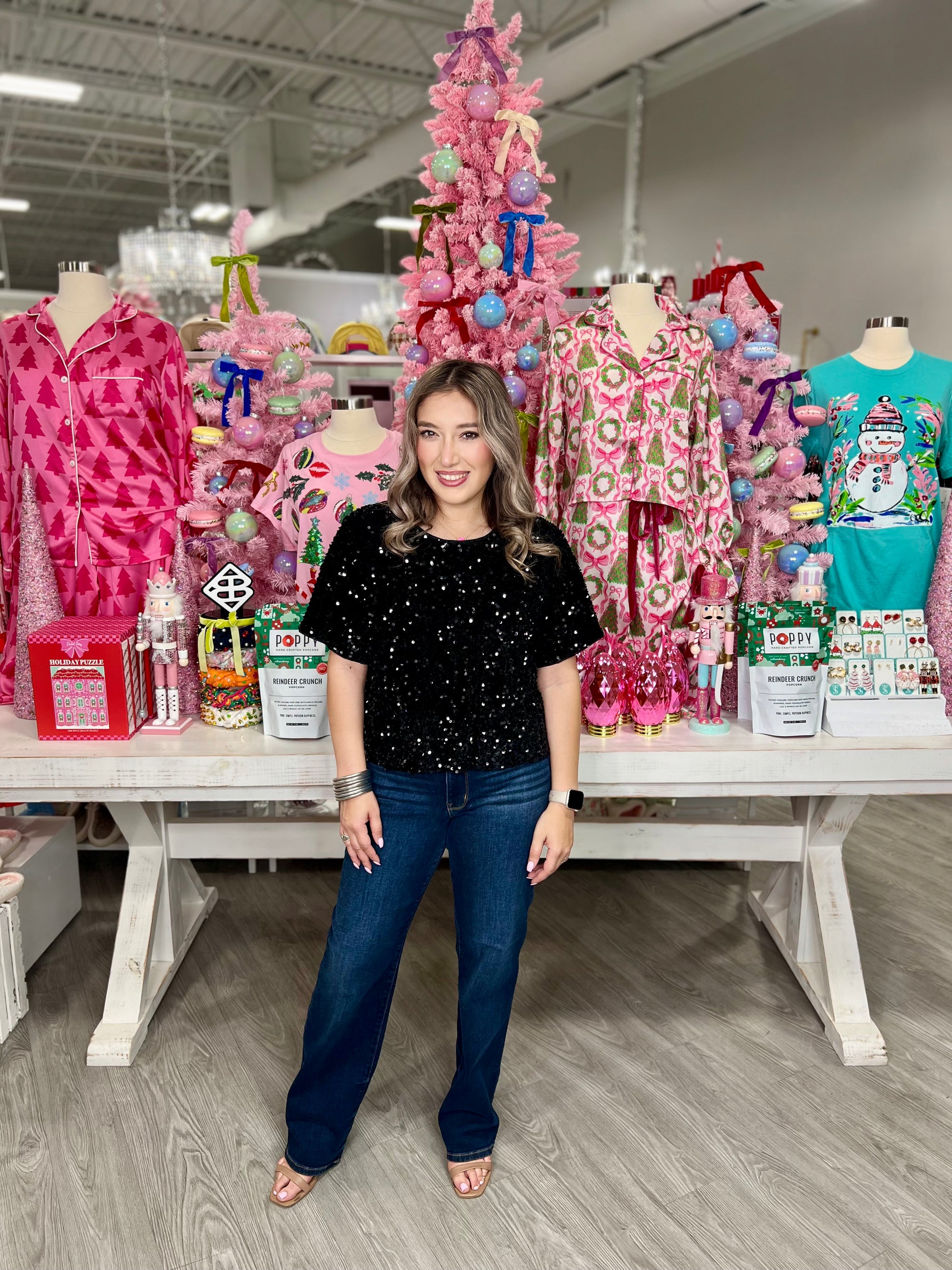 ALEXANDRA SEQUIN TOP