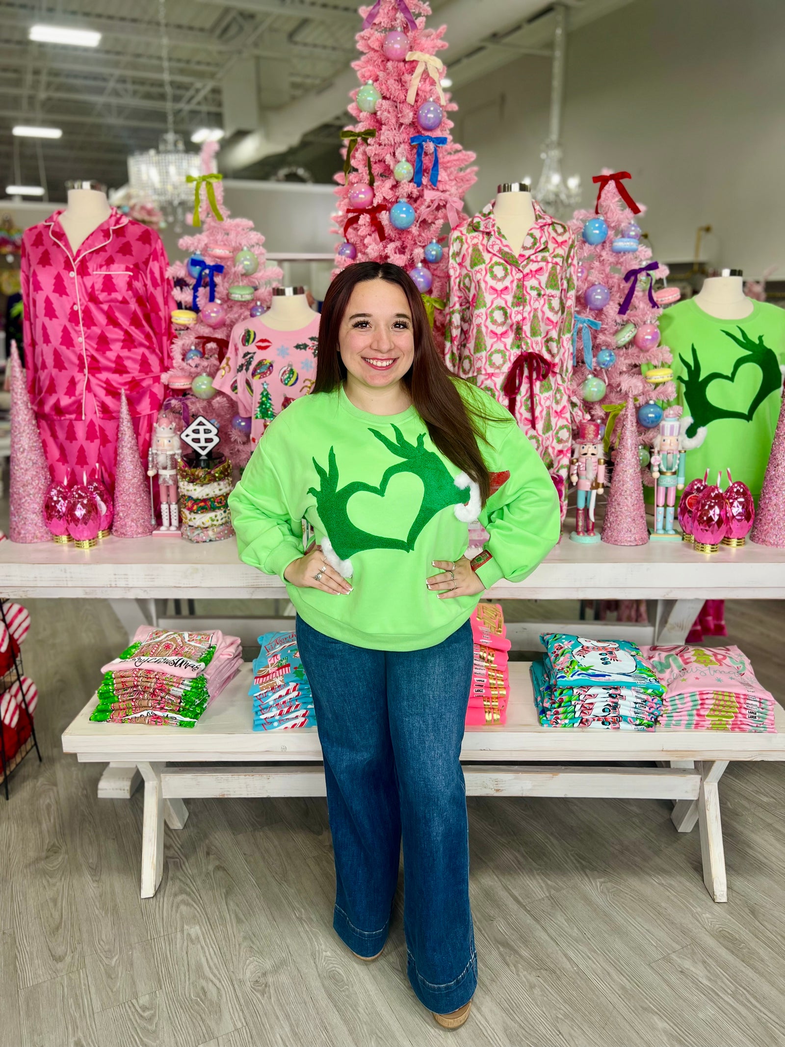 GREEN HEART HANDS SWEATSHIRT-GRINCH