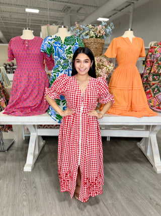 CYNTHIA GINGHAM DRESS