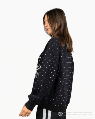 Licensed Black Scattered Rhinestone Sweatshirt
