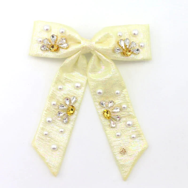 BRIANNA CANNON YELLOW SHIMMER BOW BARRETTE